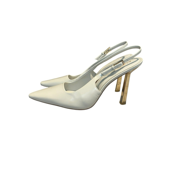 Aldo White High Heels Buckle Strap Size 10 - Picture 3 of 8